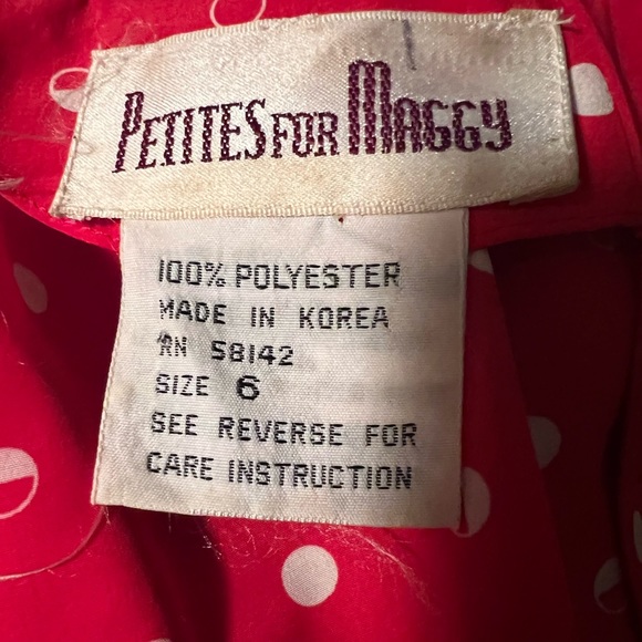 Vintage Petites For Maggy sz 6. Puff sleeves with little shoulder pads. Adorable - Picture 7 of 10